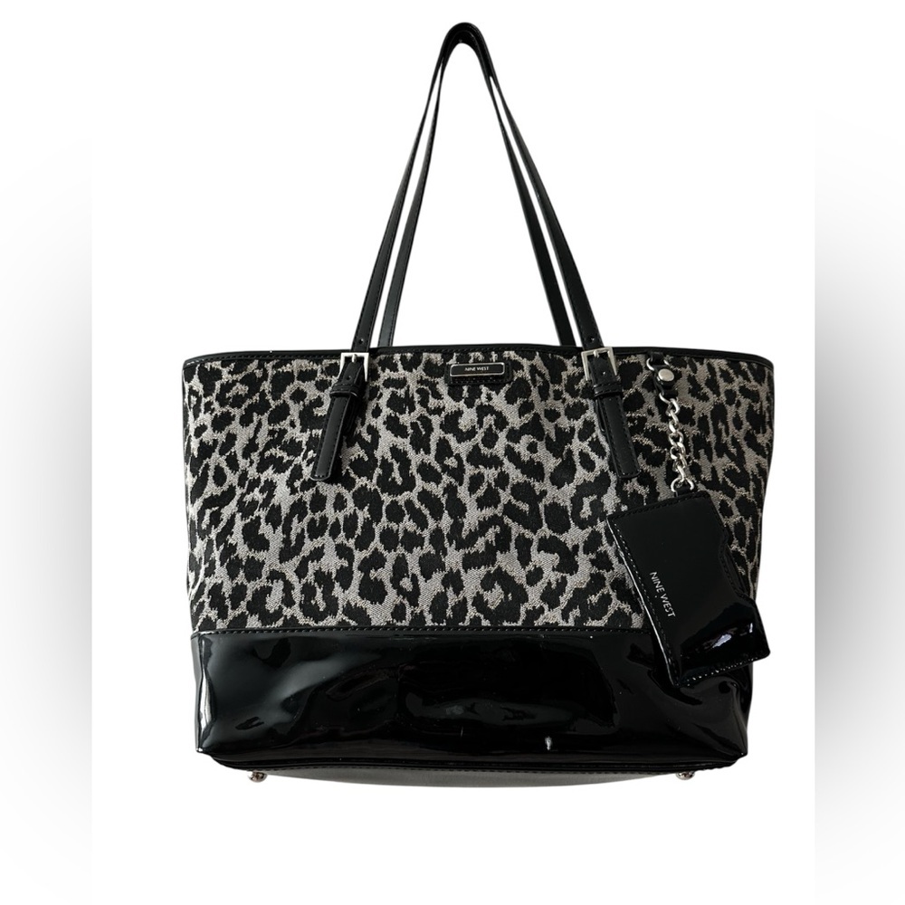 NINE WEST cheetah print tote shoulder bag - Picture 3 of 6
